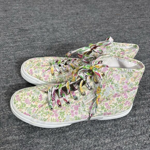 Loveshackfancy X Superga Floral High Top Sneakers Women 10.5 Floral Strawberry - Picture 15 of 16